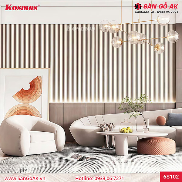 Lam sóng than tre Kosmos 6S102 vân gỗ vàng kem
