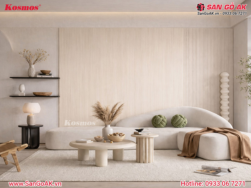 Lam sóng than tre Kosmos 6S102 vân gỗ vàng kem