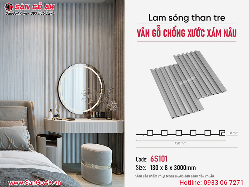 Lam sóng than tre Kosmos 6S101 vân gỗ xám nâu