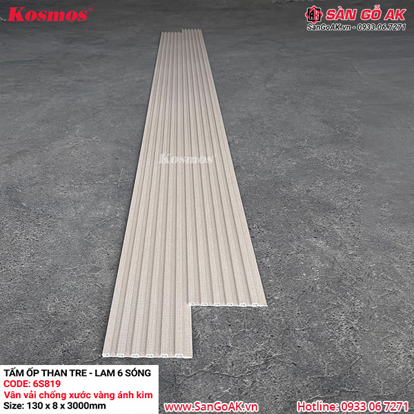 Lam sóng than tre Kosmos 6S-819 vân vải vàng kem ánh kim