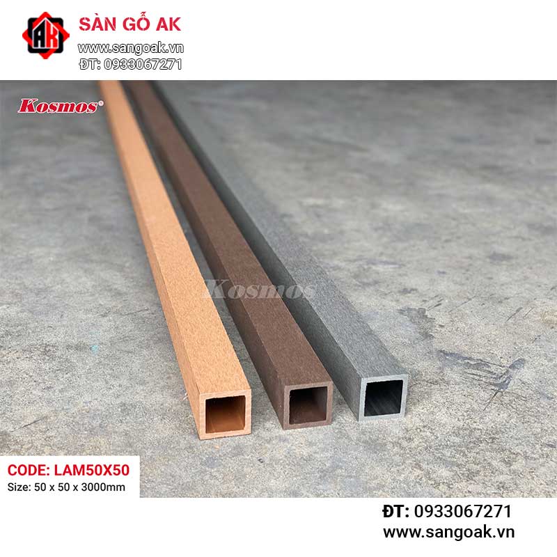 Thanh lam gỗ nhựa ngoài trời Kosmos - LAM50X50 Dark Grey