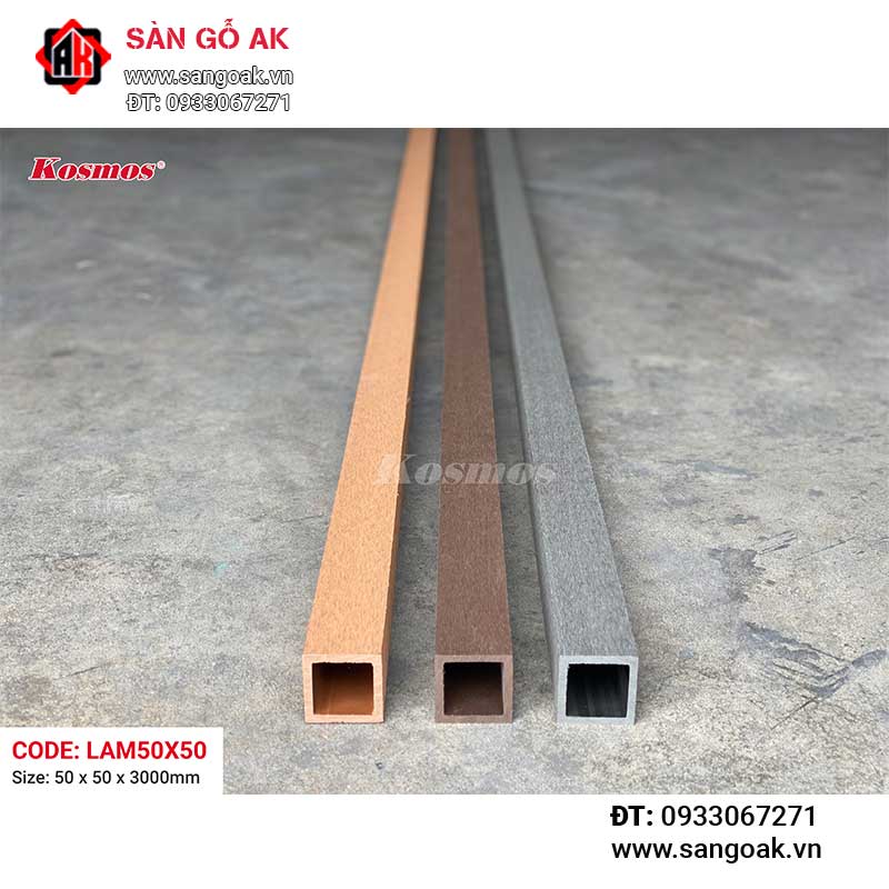 Thanh lam gỗ nhựa ngoài trời Kosmos - LAM50X50 Dark Grey