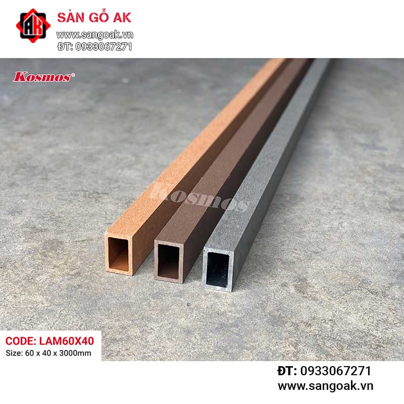 Thanh lam gỗ nhựa ngoài trời Kosmos - LAM60X40 Dark Grey