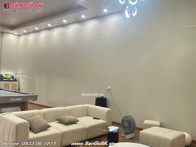 Tấm nhựa Nano ốp tường vân vải vàng kem FX146