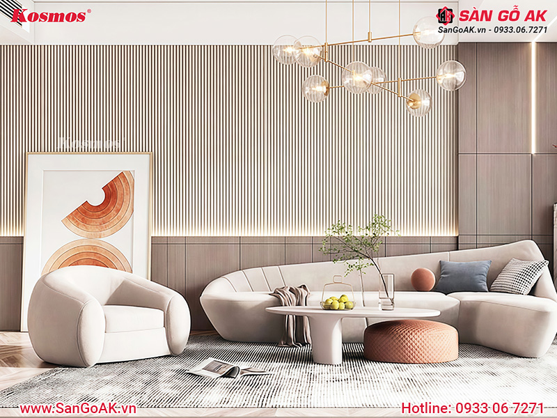 Lam sóng than tre Kosmos 6S102 vân gỗ vàng kem
