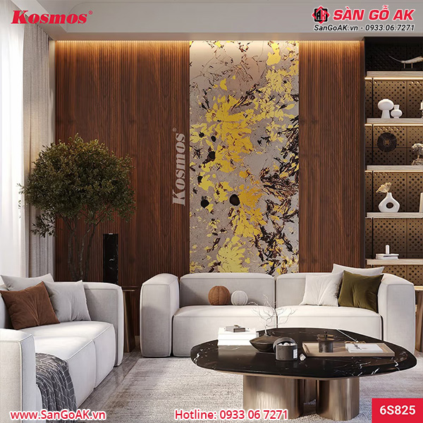 Lam sóng than tre Kosmos 6S-825 vân gỗ nâu walnut