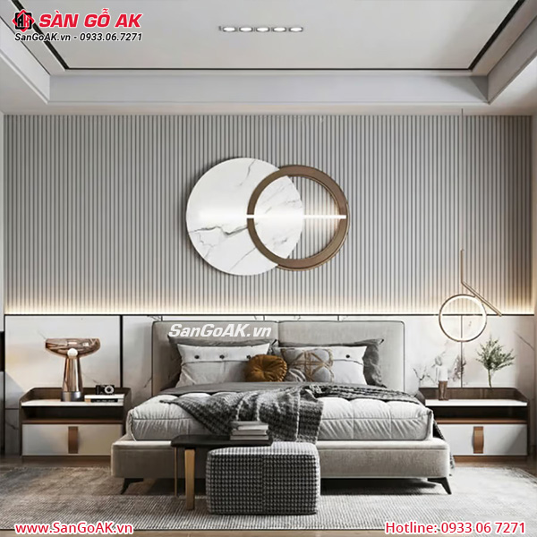 Tấm ốp nhựa lam 5 sóng thấp SM307 vân gỗ xước xám