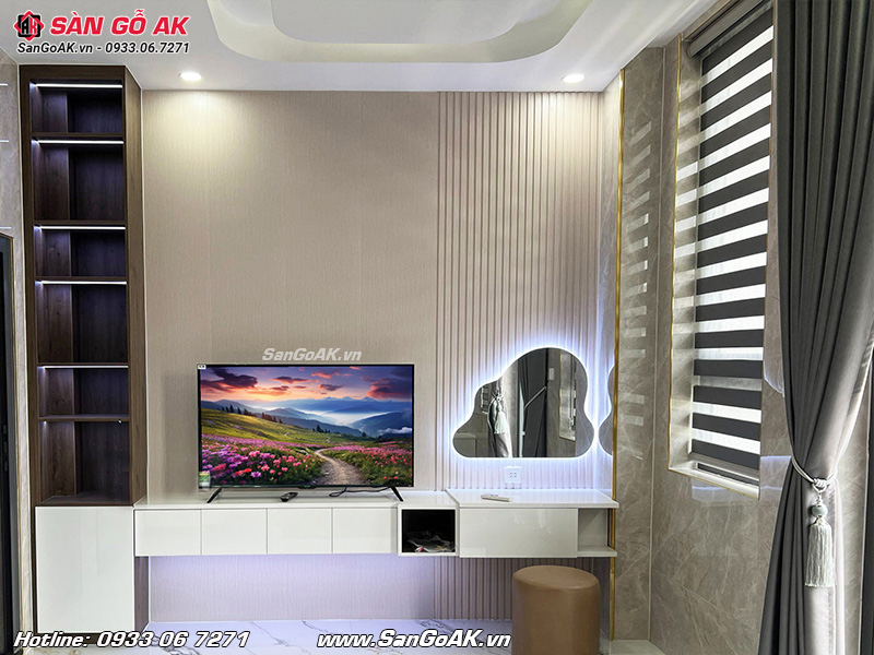 Tấm nhựa Nano ốp tường vân vải vàng kem FX146