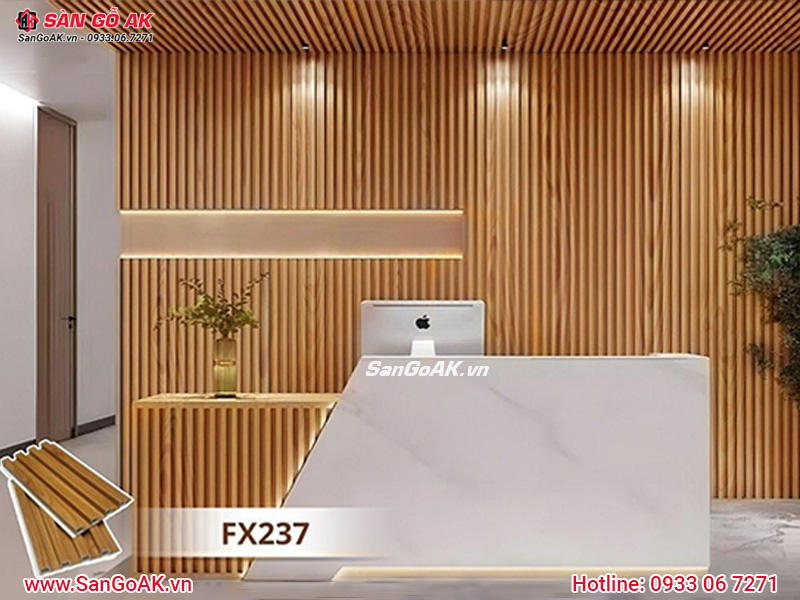 Tấm ốp lam 4 sóng thấp giá rẻ FX237 vân gỗ vàng đậm