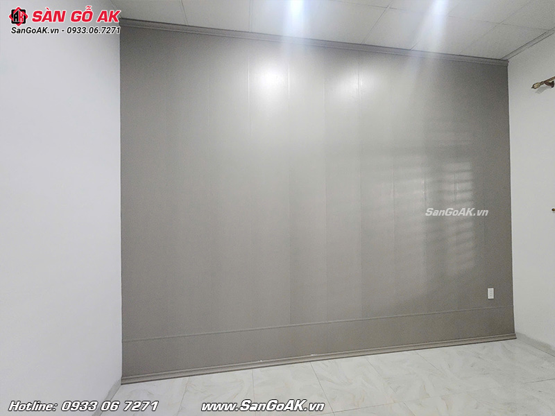 Tấm nhựa Nano ốp tường vân vải xám ghi B063