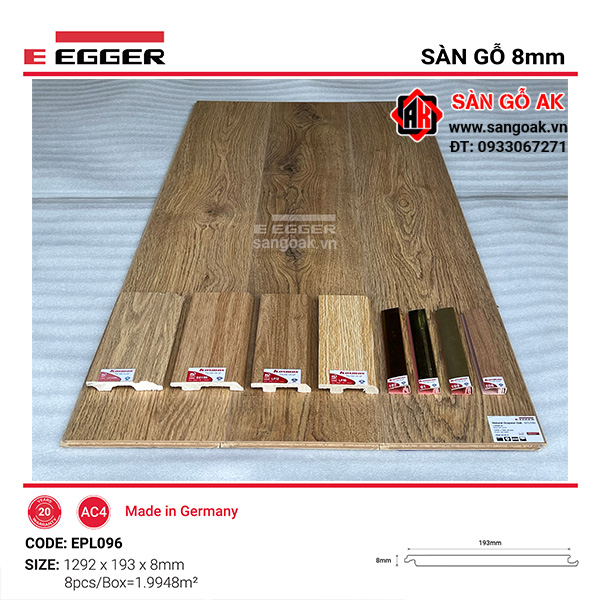 Sàn Gỗ Công Nghiệp Đức Egger 8mm EPL096