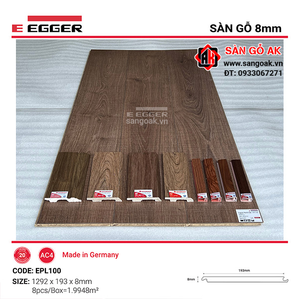Sàn Gỗ Công Nghiệp Đức Egger 8mm EPL100