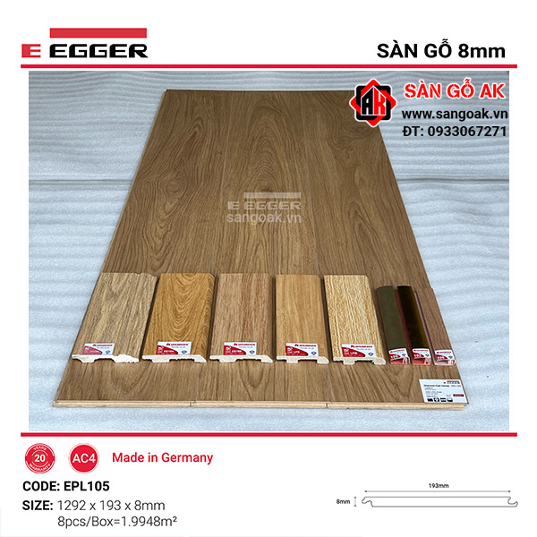 Sàn Gỗ Công Nghiệp Đức Egger 8mm EPL105