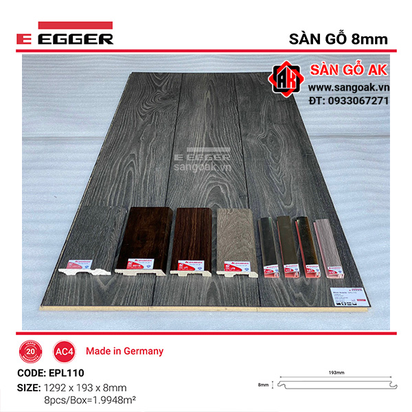 Sàn Gỗ Công Nghiệp Đức Egger 8mm EPL110