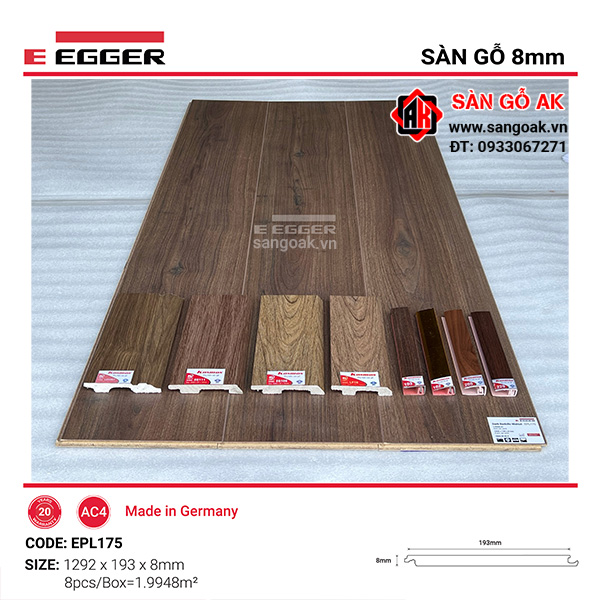 Sàn Gỗ Công Nghiệp Đức Egger 8mm EPL175