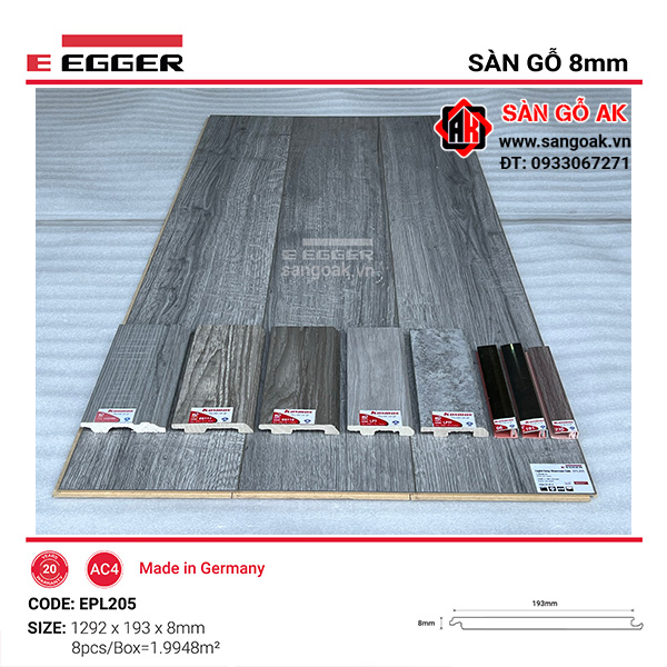 Sàn Gỗ Công Nghiệp Đức Egger 8mm EPL205