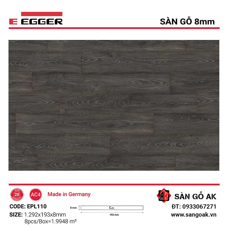 Sàn Gỗ Công Nghiệp Đức Egger 8mm EPL110