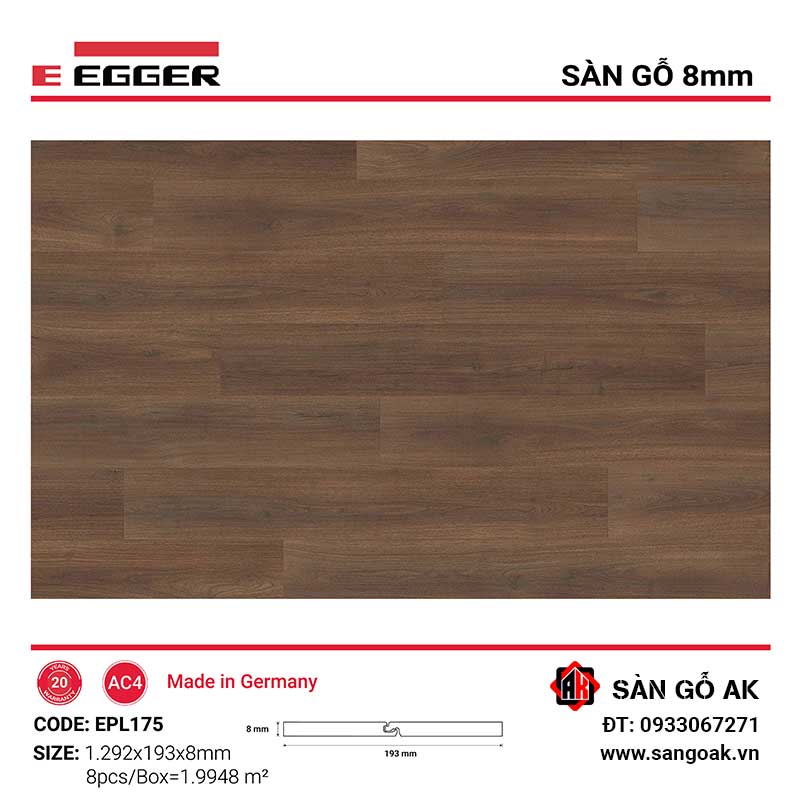 Sàn Gỗ Công Nghiệp Đức Egger 8mm EPL175