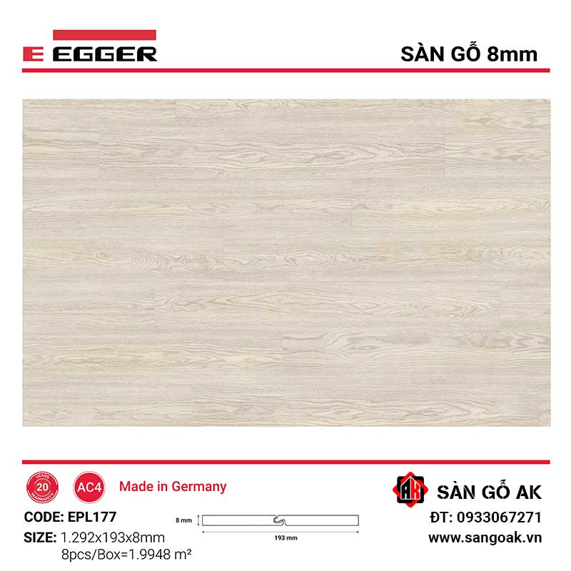 Sàn Gỗ Công Nghiệp Đức Egger 8mm EPL177