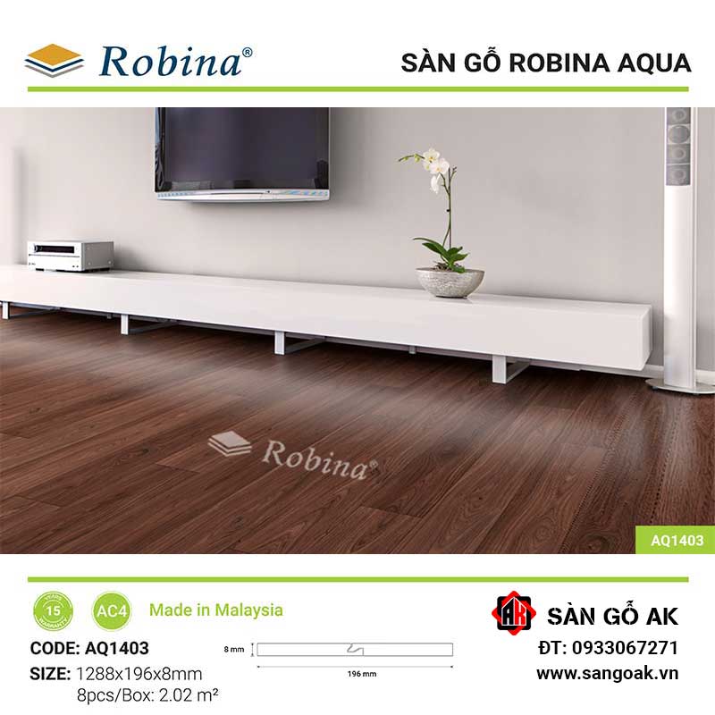 Sàn Gỗ Công Nghiệp Malaysia Robina Aqua 8mm AQ1403
