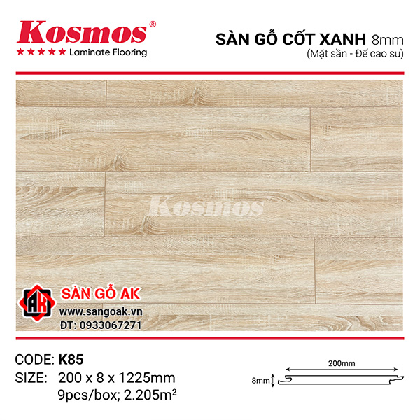 Sàn gỗ cốt xanh Kosmos 8mm K85