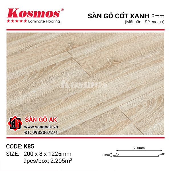 Sàn gỗ cốt xanh Kosmos 8mm K85