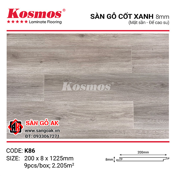 Sàn gỗ cốt xanh Kosmos 8mm K86