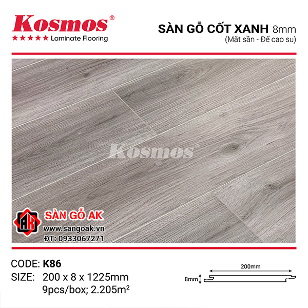 Sàn gỗ cốt xanh Kosmos 8mm K86
