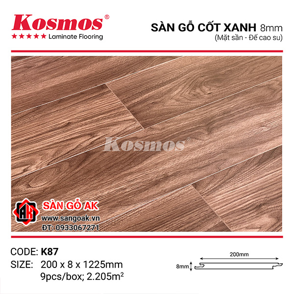 Sàn gỗ cốt xanh Kosmos 8mm K87