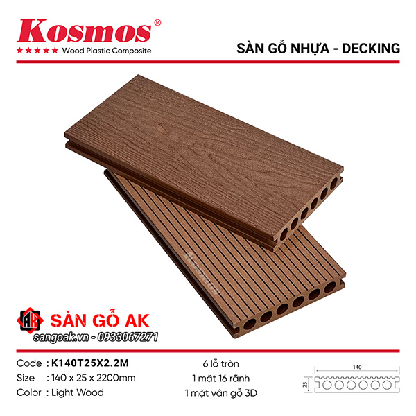 Sàn lỗ tròn K140T25X2.2M Kosmos dài 2.2M