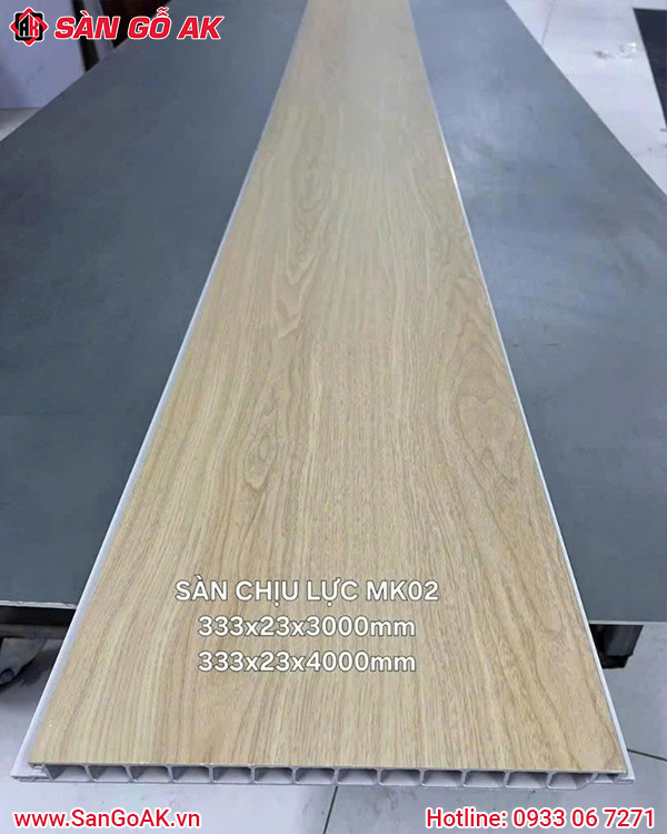 Sàn nhựa chịu lực gác lửng MK02 vân gỗ vàng sồi