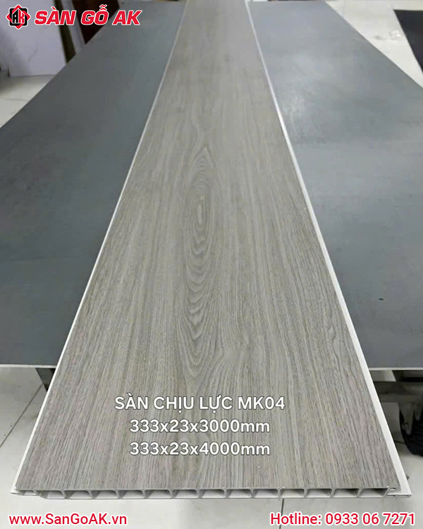 Sàn nhựa chịu lực gác lửng MK04 vân gỗ xám