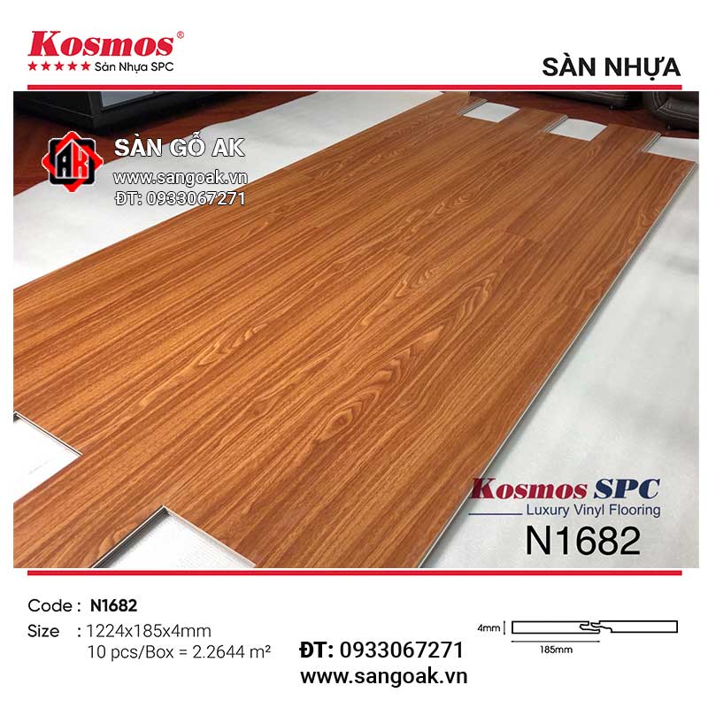 Sàn Nhựa Hèm Khóa Kosmos SPC 4mm N1682