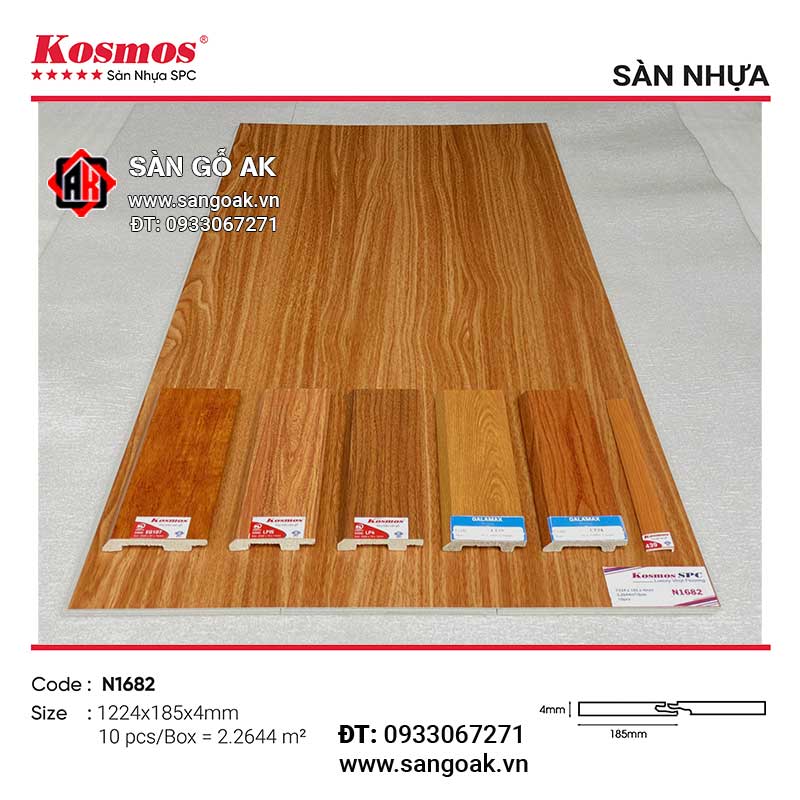 Sàn Nhựa Hèm Khóa Kosmos SPC 4mm N1682