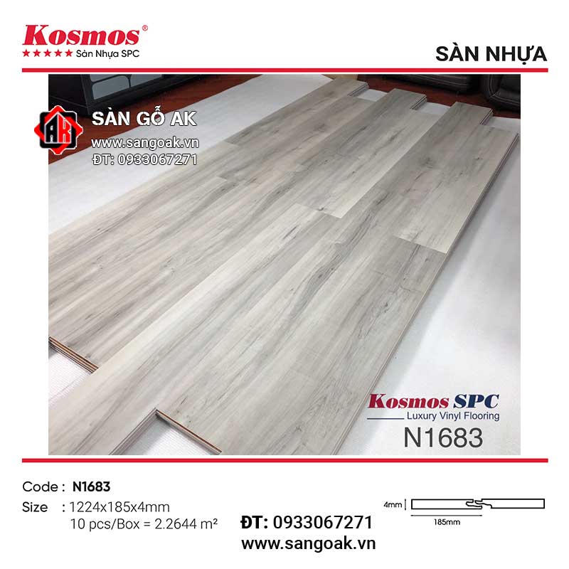 Sàn Nhựa Hèm Khóa Kosmos SPC 4mm N1683