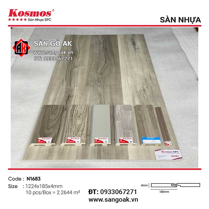 Sàn Nhựa Hèm Khóa Kosmos SPC 4mm N1683