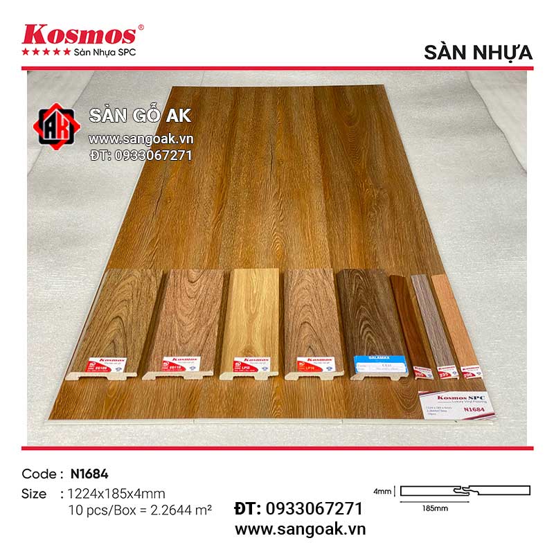 Sàn Nhựa Hèm Khóa Kosmos SPC 4mm N1684