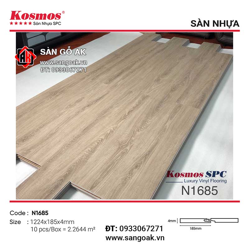 Sàn Nhựa Hèm Khóa Kosmos SPC 4mm N1685