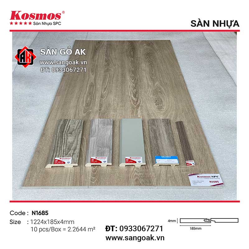 Sàn Nhựa Hèm Khóa Kosmos SPC 4mm N1685