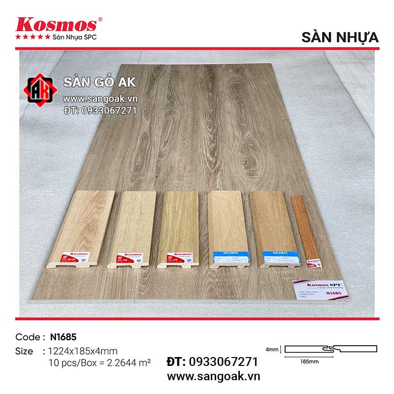 Sàn Nhựa Hèm Khóa Kosmos SPC 4mm N1685