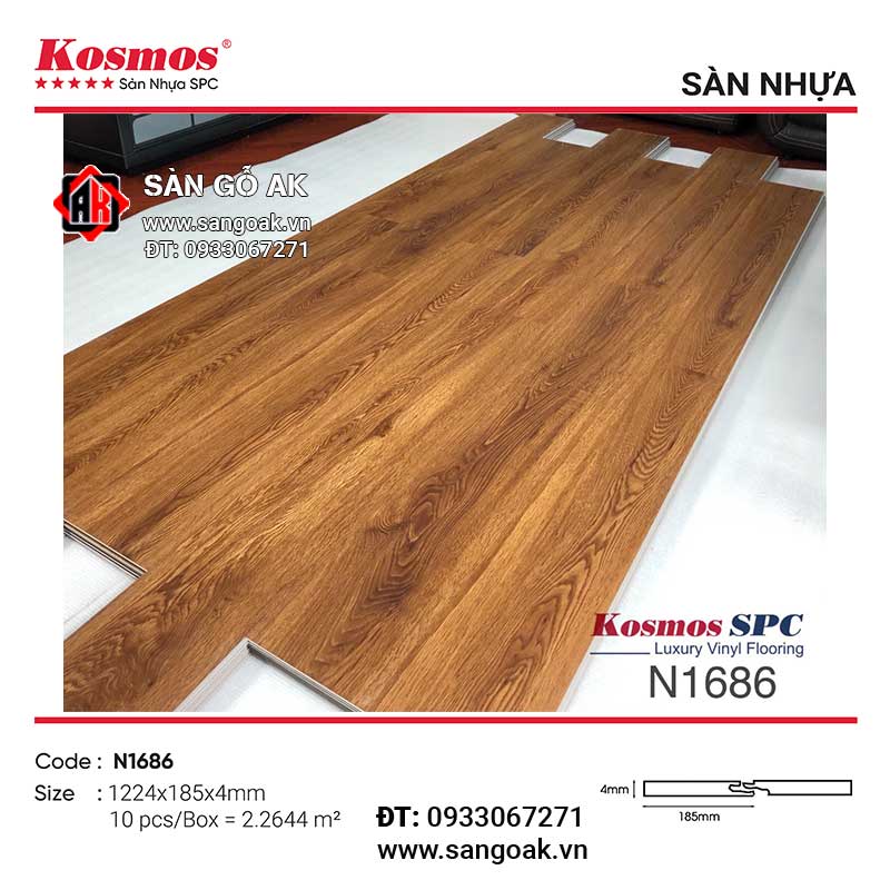 Sàn Nhựa Hèm Khóa Kosmos SPC 4mm N1686