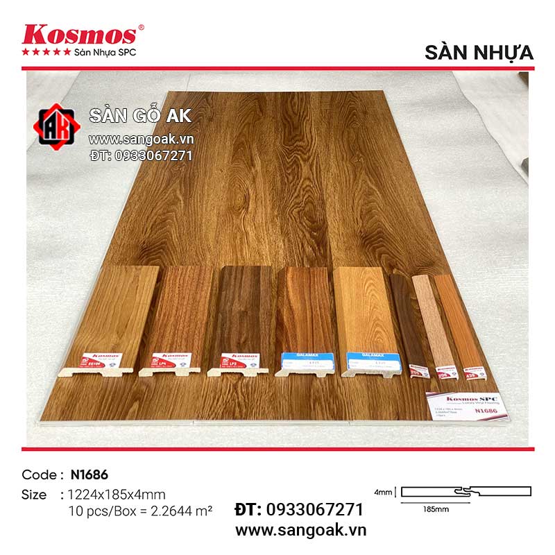 Sàn Nhựa Hèm Khóa Kosmos SPC 4mm N1686