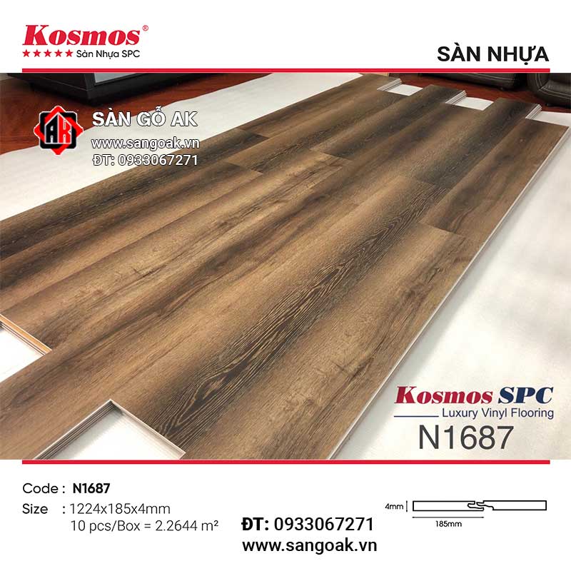 Sàn Nhựa Hèm Khóa Kosmos SPC 4mm N1687