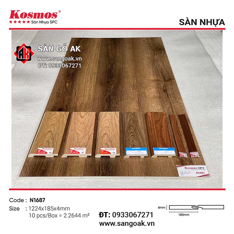 Sàn Nhựa Hèm Khóa Kosmos SPC 4mm N1687