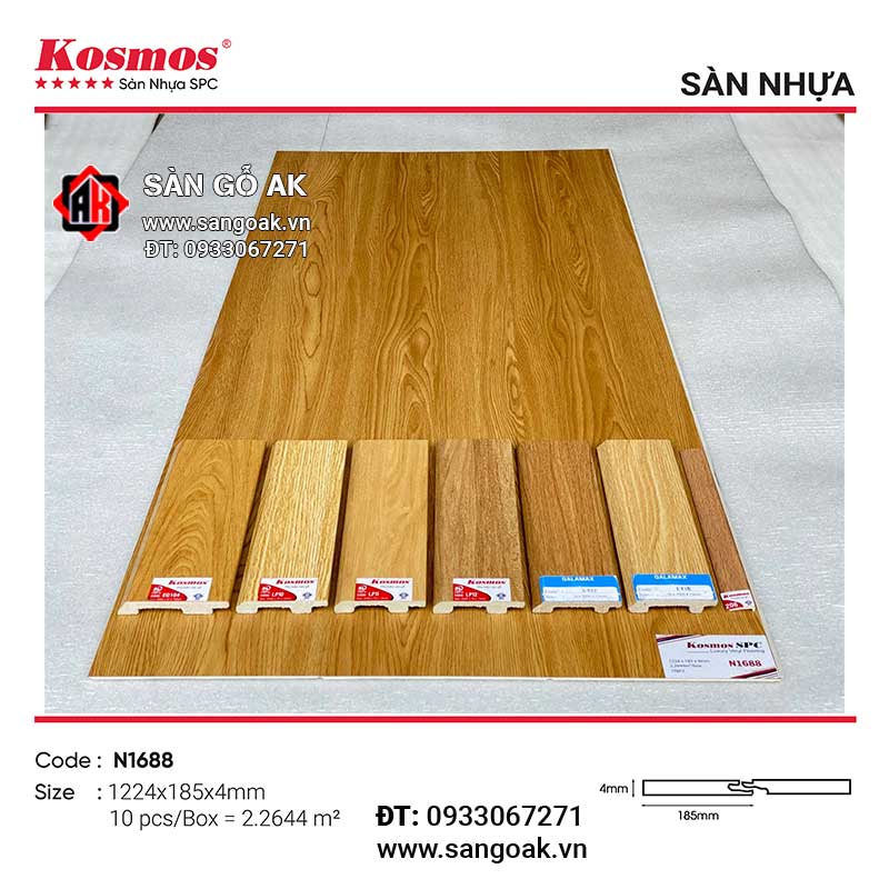 Sàn Nhựa Hèm Khóa Kosmos SPC 4mm N1688