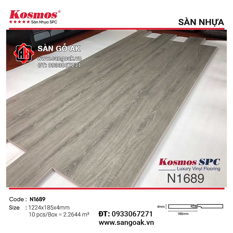 Sàn Nhựa Hèm Khóa Kosmos SPC 4mm N1689