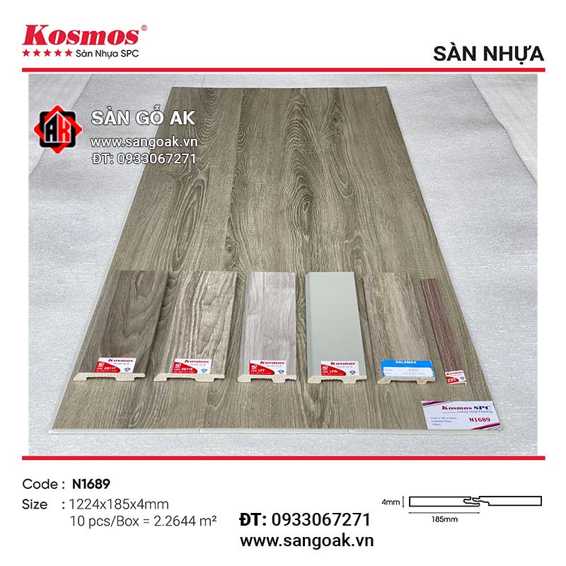 Sàn Nhựa Hèm Khóa Kosmos SPC 4mm N1689