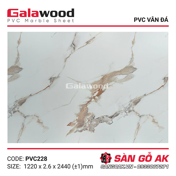 Tấm PVC vân đá Galawood 2.6mm PVC228