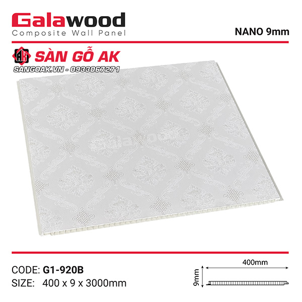 Tấm ốp Nano Galawood G1-920B vân giấy kem hoa văn