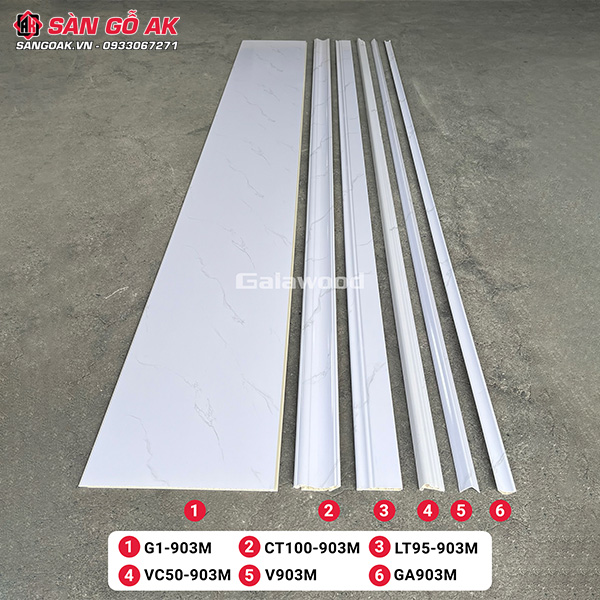 Tấm ốp Nano Galawood G1-903M vân đá mây trắng